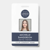 Badge Company Logo Staff Barcode Employee Photo ID (Front)