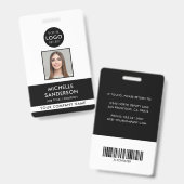Badge Company Logo Staff Barcode Employee Photo ID (Front & Back)
