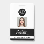 Badge Company Logo Staff Barcode Employee Photo ID (Front)