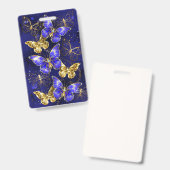 Badge Composition avec papillons Sapphire (Avant & arrière)