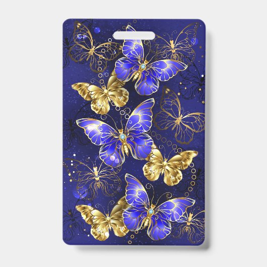 Badge Composition avec papillons Sapphire (Avant)