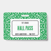 Badge Composition Carnet Salle de classe Pass Vert (Avant)