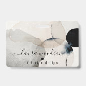 Badge Concepteur d'intérieur de formes d'aquarelle Abstr (Arrière)