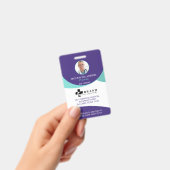 Badge Conception circulaire violette| ID photo et logo M (Manuel / portable)