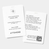 Badge Conception d'accès aux événements de la programmat (Avant & arrière)