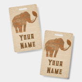 Badge Conception d'art tribal d'éléphant (Avant & arrière)