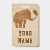 Badge Conception d'art tribal d'éléphant (Arrière)