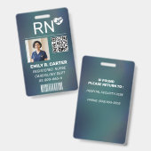 Badge Conception de code QR photo d'infirmière diplômée (Avant & arrière)