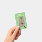 Badge Conception de dessin animé de quokka mignon souria (Manuel / portable)