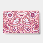 Badge Conception de fleurs à motifs cachemire rose blanc (Arrière)