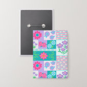 Badge Conception de fleurs vibrantes en fleurs (Recto/Verso)