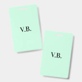 Badge Conception de monogramme de texte de nom simple un (Avant & arrière)