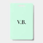 Badge Conception de monogramme de texte de nom simple un (Arrière)