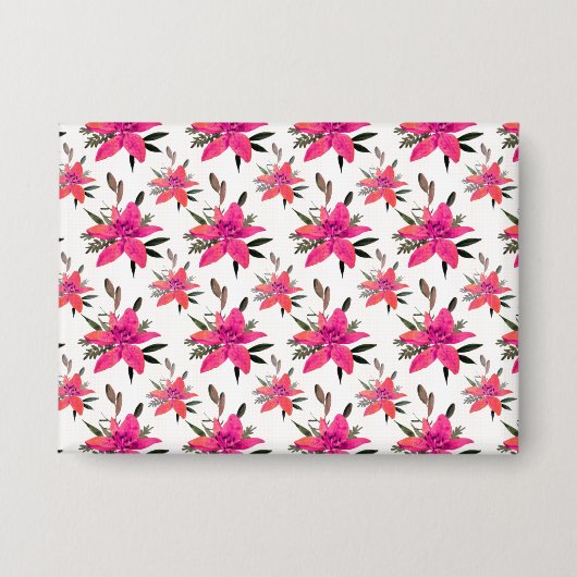 Badge Conception de motif floral Fleurs roses (Recto)