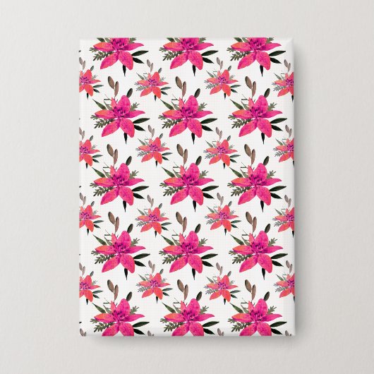 Badge Conception de motif floral Fleurs roses (Recto)