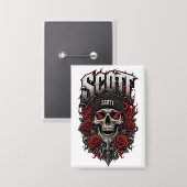 Badge Conception de nom personnalisé Scott Gothic Skull (Recto/Verso)