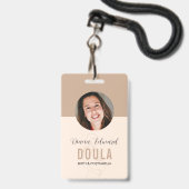 Badge Conception de photo d'identité de doula minimalist (Avant avec lanière)