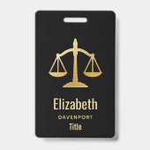 Badge Conception de thème de loi sur les échelles d'or d (Arrière)