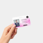 Badge Conception de vague rose Photo Identification ID (Manuel / portable)