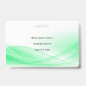 Badge Conception de vague verte Photo d'identification I (Arrière)