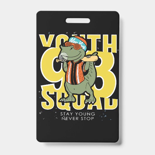 Badge conception de vecteur de dinosaure cool dessiné à (Avant)