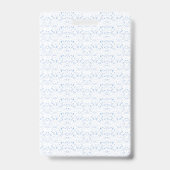 Badge Conception délicate à motif bleu clair se répétant (Arrière)