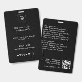 Badge Conception d'identité d'accès au programme de conf (Avant & arrière)