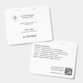 Badge Conception d'identité d'accès aux événements pour (Avant & arrière)