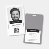 Badge Conception d'identité d'accès aux photos des emplo (Avant & arrière)