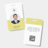 Badge Conception d'identité d'accès des employés QR pers (Avant & arrière)