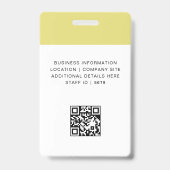 Badge Conception d'identité d'accès des employés QR pers (Arrière)