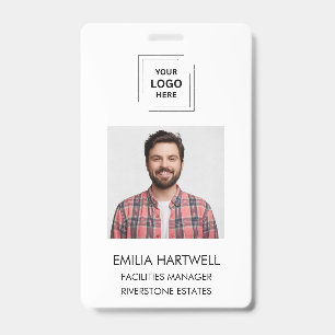 Badge Conception d'identité de lieu de travail Photo d'e