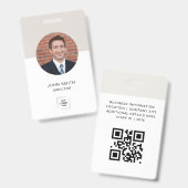 Badge Conception d'identité de photo de personnel profes (Avant & arrière)