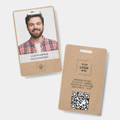 Badge Conception d'identité d'employé de Kraft rustique (Avant & arrière)