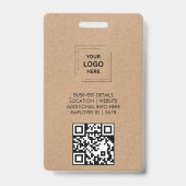 Badge Conception d'identité d'employé de Kraft rustique (Arrière)