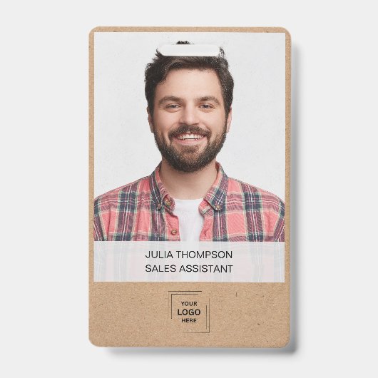 Badge Conception d'identité d'employé de Kraft rustique (Avant)