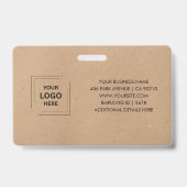 Badge Conception d'identité d'employé de Kraft rustique  (Arrière)