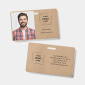 Badge Conception d'identité d'employé de Kraft rustique  (Avant & arrière)