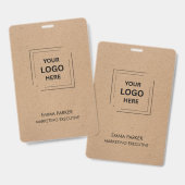 Badge Conception d'identité d'employé d'entreprise Kraft (Avant & arrière)