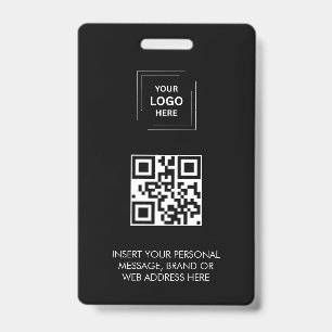 Badge Conception d'identité d'événement QR noir numériqu