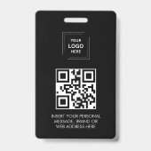 Badge Conception d'identité d'événement QR noir numériqu (Arrière)
