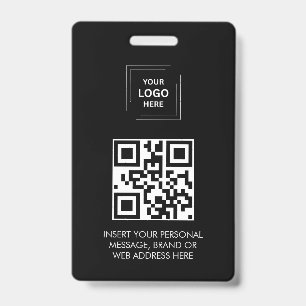 Badge Conception d'identité d'événement QR noir numériqu