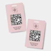 Badge Conception d'identité d'événement QR rose numériqu (Avant & arrière)