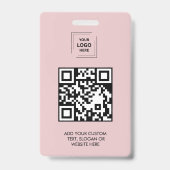 Badge Conception d'identité d'événement QR rose numériqu (Arrière)