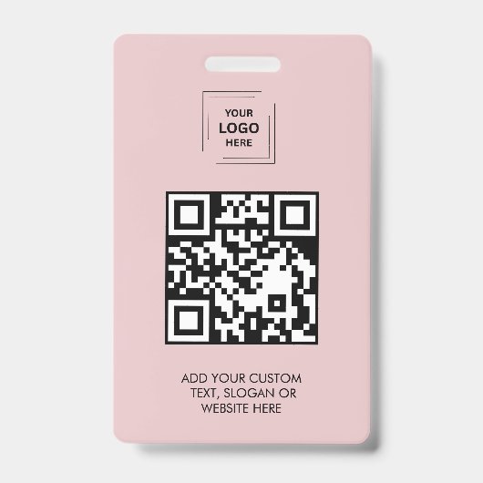 Badge Conception d'identité d'événement QR rose numériqu (Avant)