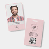 Badge Conception d'identité professionnelle moderne rose (Avant & arrière)
