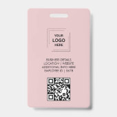Badge Conception d'identité professionnelle moderne rose (Arrière)