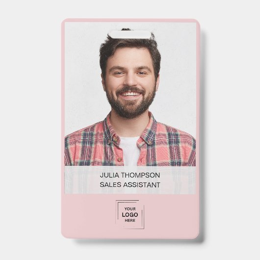 Badge Conception d'identité professionnelle moderne rose (Avant)