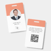 Badge Conception d'identité professionnelle pour photo d (Avant & arrière)