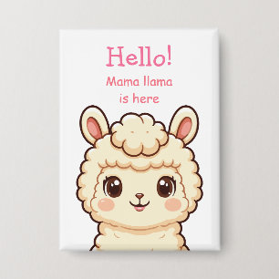 Badge Conception d'illustration de lama mignon